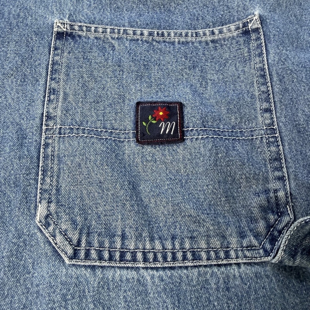 Vintage 90s Mickey Unlimited Disney Overalls Womens 20 Denim Embroidered Dreamy - Picture 9 of 16